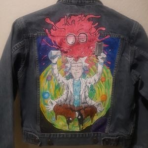 Rick and Marty Hand Painted Jean Jacket